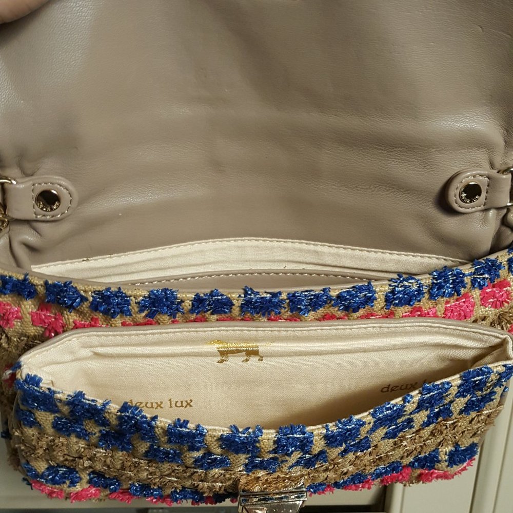 Deux Lux Handbag Crossbody Clutch With Gold Chain - Picture 4 of 8